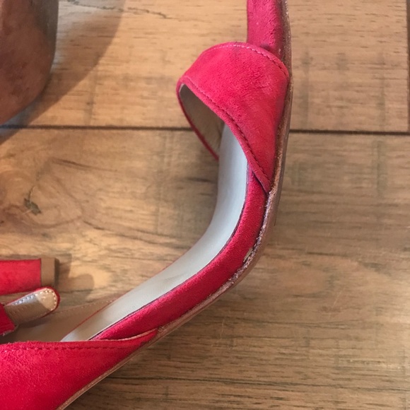 Red Suede Strappy Heels - Picture 5 of 6
